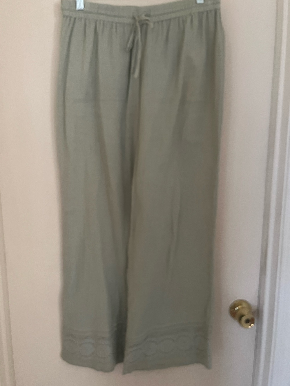 World Market Light Olive Wide Leg Lounge Pants